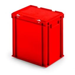 Euro-Deckelbehälter aus PP, LxBxH 400x300x410 mm, rot