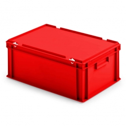 Euro-Deckelbehälter aus PP, LxBxH 600x400x230 mm, rot