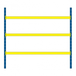 Palettenregal mit 3 Paar Tragbalken für 12 Europaletten, Tragkraft 3150 kg/Tragbalkenpaar, BxTxH 2925 x 1100 x 3500 mm