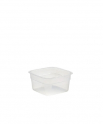 Platzsparbehälter, viereckig, LxBxH 120x120x65 mm, Inhalt 0,5 Liter - transluzent