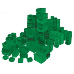Sichtboxenset CLASSICBOX, 100 grüne Sichtboxen, 55 Stück FB 6, 35 Stück FB 5 und 10 Stück FB 4, Farbe: grün