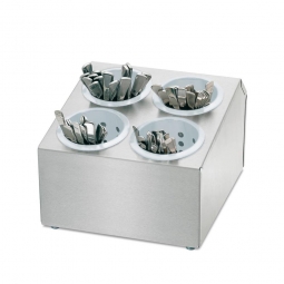 Besteckbehälter mit 4 weißen Kunststoff-Köchern, LxBxH 305x265x195 mm
