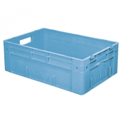 Schwerlastbehälter, geschlossen, PP, LxBxH 600x400x210 mm, 38 Liter, 2 Durchfassgriffe, blau