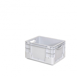 Schwerlastbehälter, geschlossen, LxBxH 400x300x220 mm, 20,8 Liter, 2 Durchfassgriffe, grau