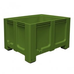Großbox / Großbehälter mit 4 Füßen, 610 Liter, LxBxH 1200x1000x760 mm, Boden/Wände geschlossen, grün