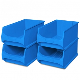 4x Sichtbox PROFI LB 2, blau, Inhalt 21,8 Liter, LxBxH 500x300x200 mm, innen 425x270x190 mm