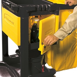Abschließbarer Schrank zu Reinigungswagen, gelb