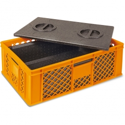 Eurobehälter mit EPP-Isolierbox, LxBxH 600x400x240 mm, 20 Liter, orange