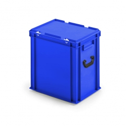 Euro-Koffer aus PP mit 2 Tragegriffen, LxBxH 400x300x410 mm, blau
