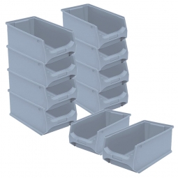 10x Sichtbox PROFI LB3, grau, Inhalt 7,6 L, LxBxH 350x200x150 mm, innen 295x175x140 mm