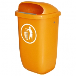 Abfallbehälter nach DIN 30713, 50 Liter, orange, BxTxH 430x330x745 mm, Polyethylen-Kunststoff (PE-HD)