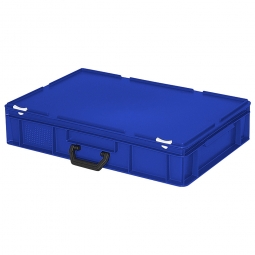 Euro-Koffer, LxBxH 600x400x130 mm, blau, mit 1 Tragegriff auf einer Längsseite