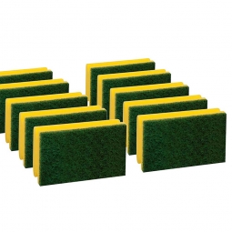 Padschwamm, gelb-grün, LxBxH 150x90x45 mm, Scheuerschwamm, stark scheuernd, Paket = 10 Schwämme
