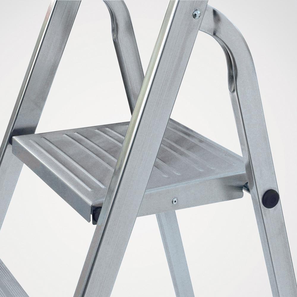 WORHAN Stufenleiter 2 Stufen - Rutschfest 175kg Tragkraft Mit Handlauf & Rollen