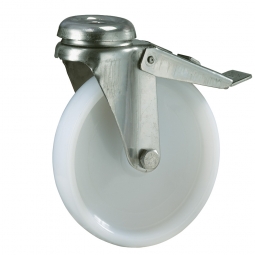 Apparate-Lenkrolle mit Feststellbremse, Rad-ØxB 75x24 mm, Tragkraft 60 kg