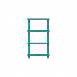 Kunststoffregal mit 4 Lagerebenen, Stecksystem, BxTxH 1000x500x1820 mm, 500 mm lichte Fachhöhe