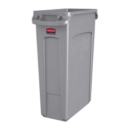 Abfallbehälter "Slim Jim" mit Lüftungskanälen, 87 Liter, grau