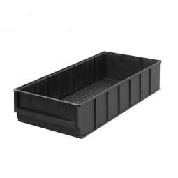Regalkasten, schwarz, LxBxH 400x183x81 mm, Polypropylen-Kunststoff (ESD), elektrisch leitfähig