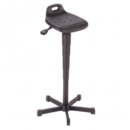 Stehhilfe, Fuß und Gestell aus Stahlrohr, schwarz, Sitz aus pflegeleichtem, strapazierfähigem PU-Schaum