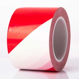 Bodenmarkierungsband, Stärke 0,2 mm, Breite 75 mm, rot/weiß